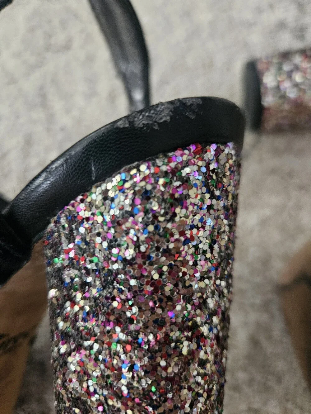 Circus by Sam Edelman Black Velvet Glitter Platform Sandals
